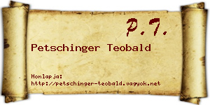 Petschinger Teobald névjegykártya